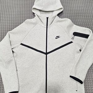 Nike Tech Fleece Zip Hoodie Men’s Large Gray Black Full Zip Like New